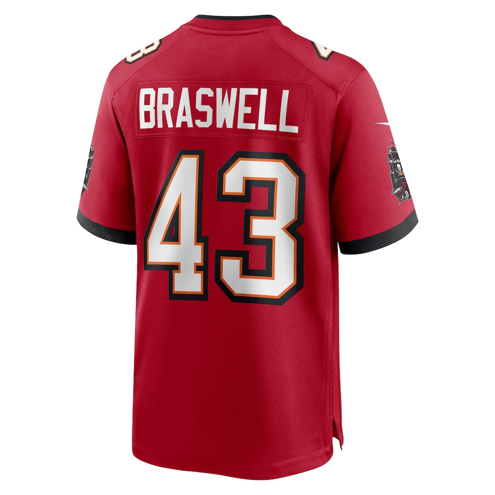 Davalo TB.Buccaneers #43 Chris Braswell Red Game Jersey