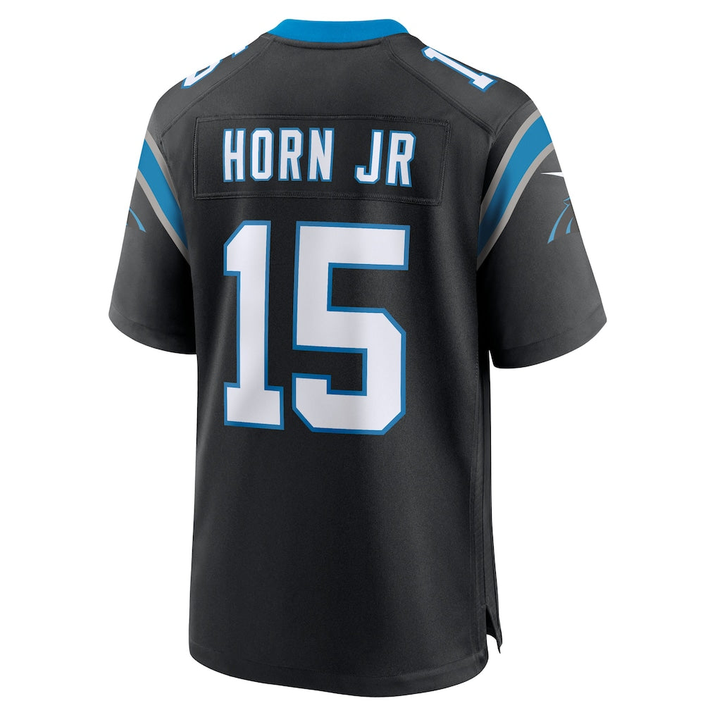 Davalo C.Panthers #15 Jimmy Horn Jr Black Team Game Jersey