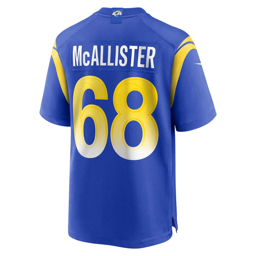Davalo LA.Rams #68 Mike McAllister Royal Home Game Jersey