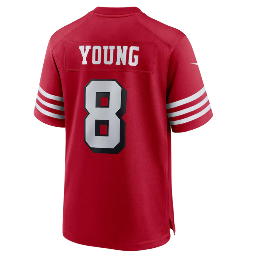 Davalo #8 Steve Young Player SF.49ers Scarlet Alternate Game Stitched Jersey