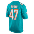 Davalo M.Dolphins #47 Cam Brown Aqua Game Jersey