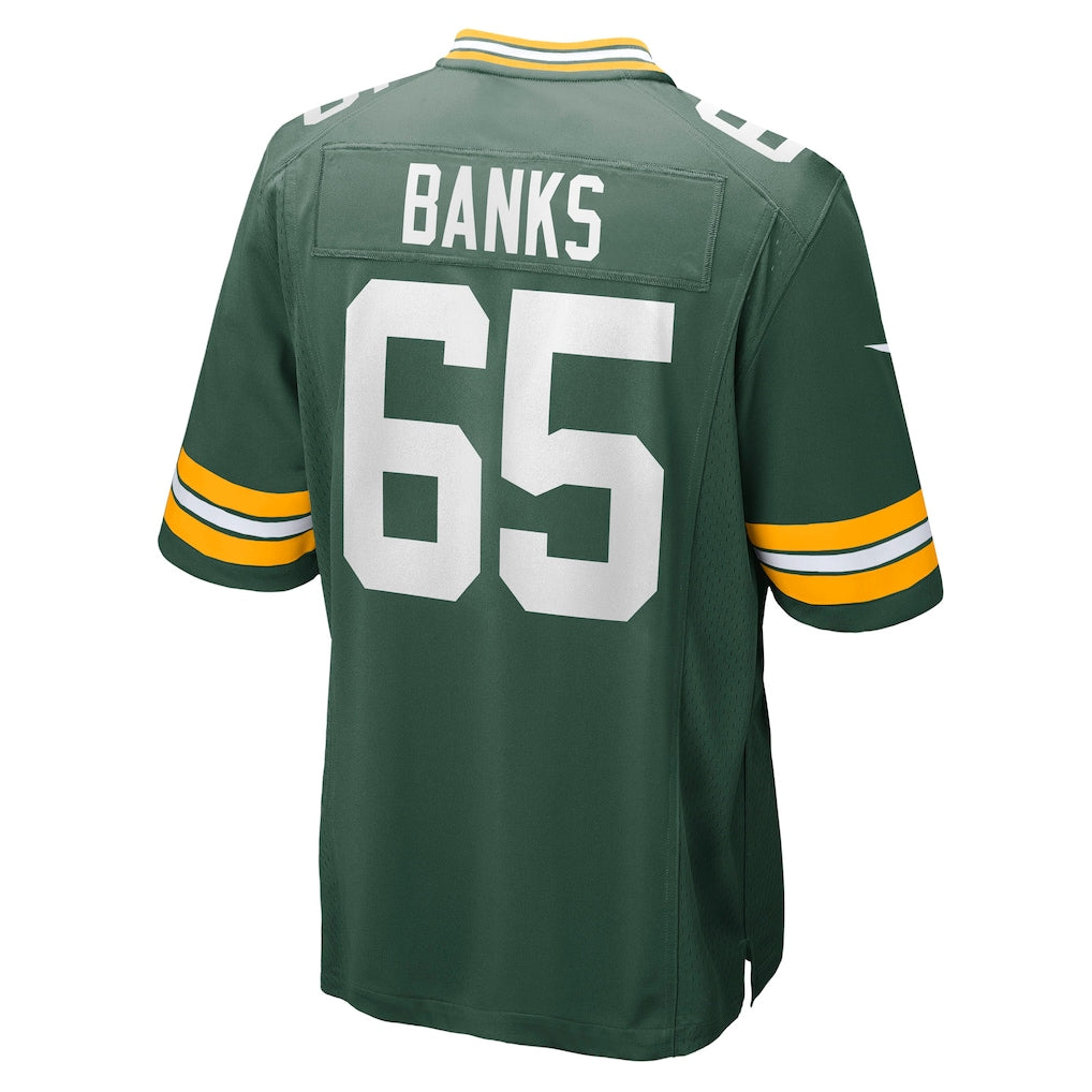Davalo GB.Packers #65 Aaron Banks Green Team Game Jersey