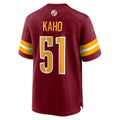 Davalo W.Commanders #51 Ale Kaho Burgundy Team Game Jersey