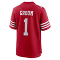 Davalo SF.49ers #1 Groom Scarlet Game Jersey