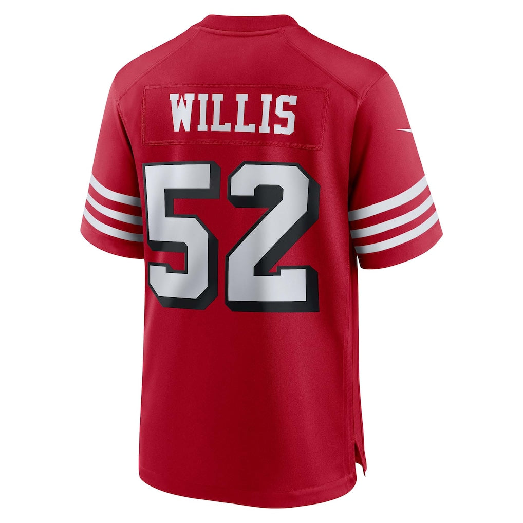 Davalo SF.49ers #52 Patrick Willis Scarlet Retired Player Alternate Game Jersey