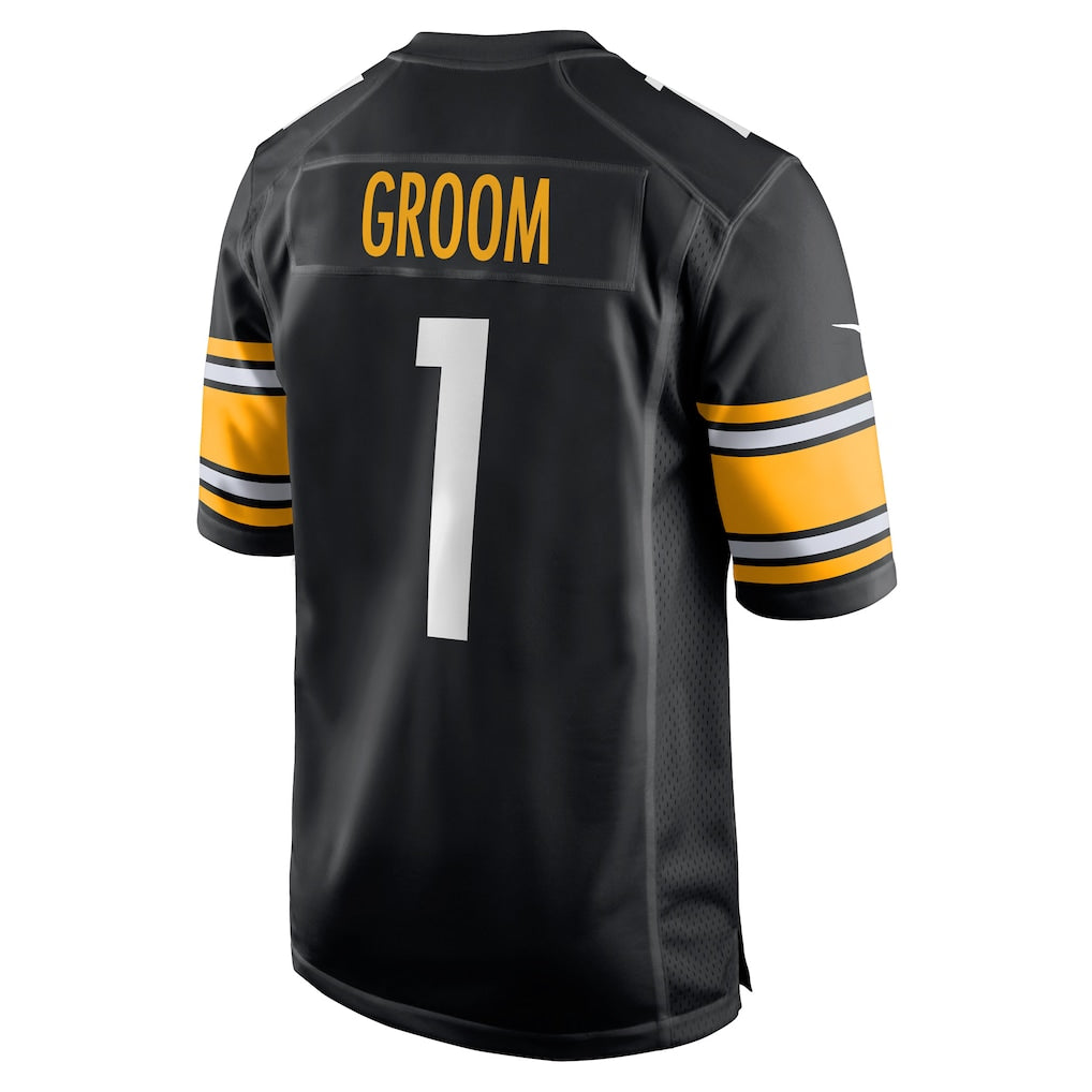Davalo P.Steelers #1 Groom Black Game Jersey