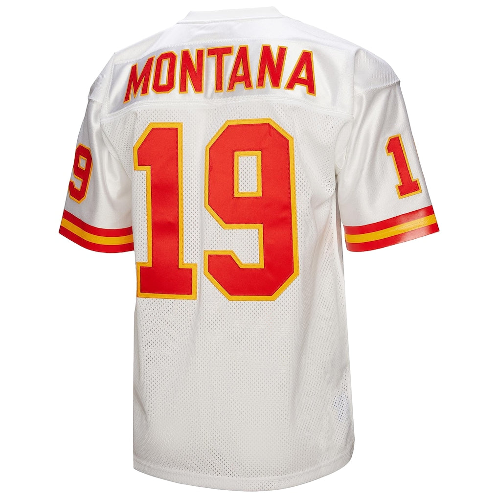 Davalo KC.Chiefs #19 Joe Montana 1994 Mitchell & Ness White Authentic Throwback Retired Player Jersey
