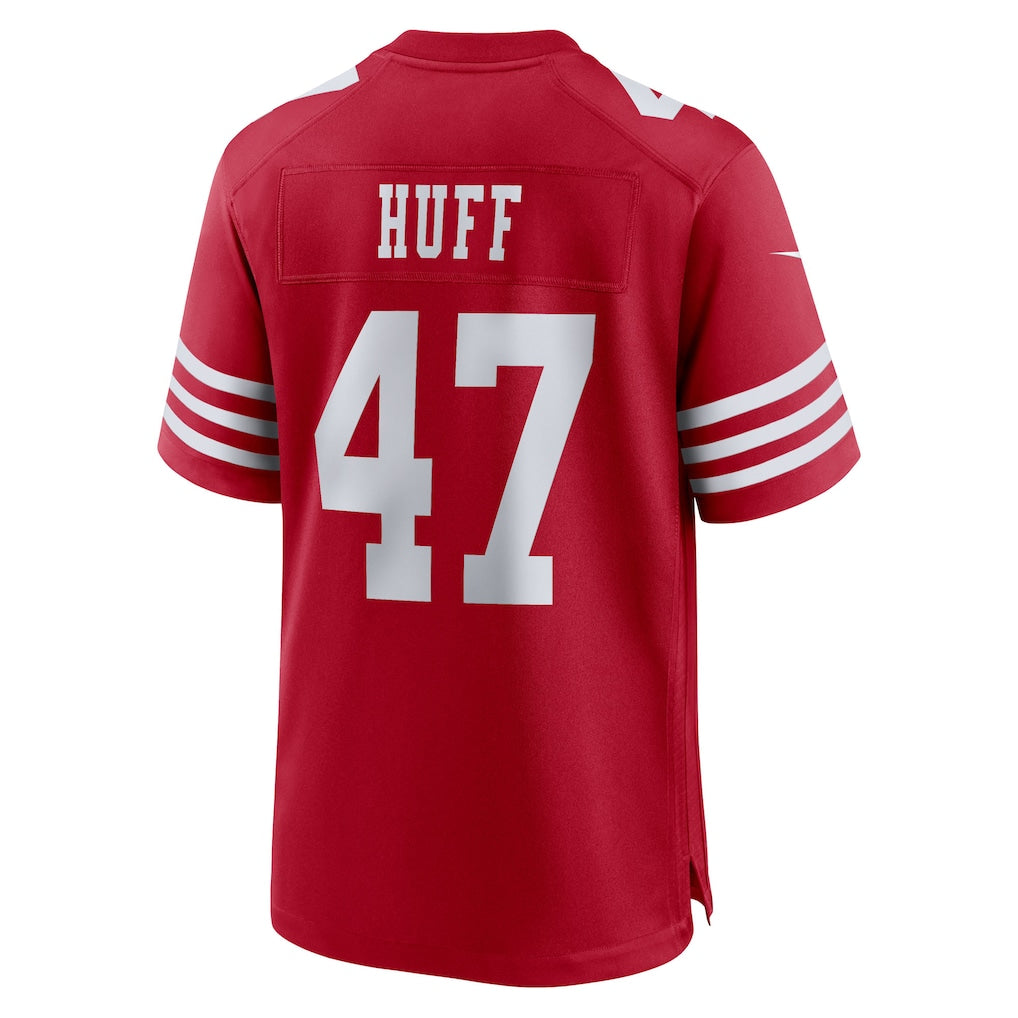 Davalo SF.49ers #47 Bryce Huff Scarlet Team Game Jersey