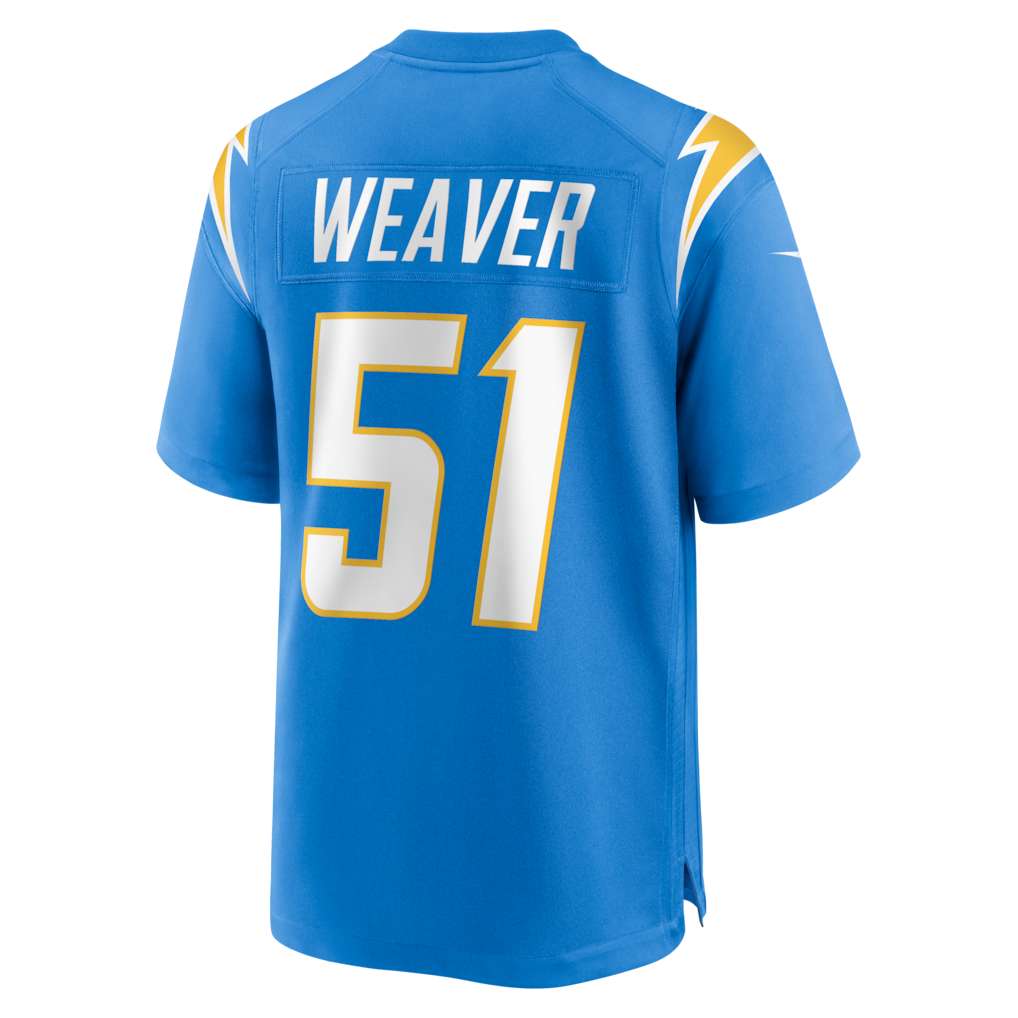 Davalo LA.Chargers #51 Rashad Weaver Powder Blue Team Game Jersey
