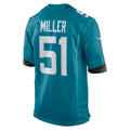 Davalo J.Jaguars #51 Ventrell Miller Teal Game Jersey