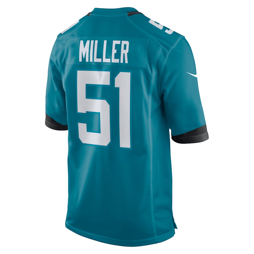Davalo J.Jaguars #51 Ventrell Miller Teal Game Jersey