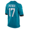 Davalo J.Jaguars #17 Tim Patrick Teal Team Game Jersey