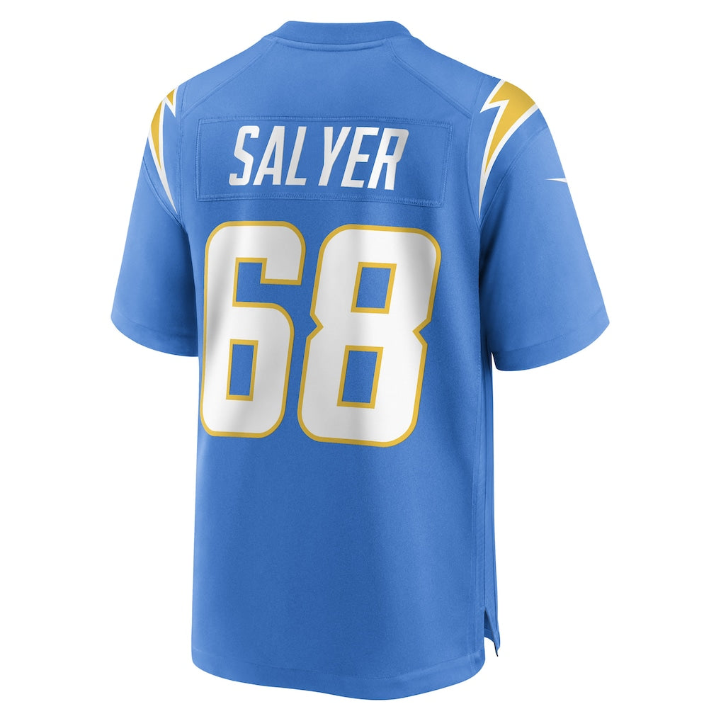 Davalo LA.Chargers #68 Jamaree Salyer Powder Blue Player Game Jersey