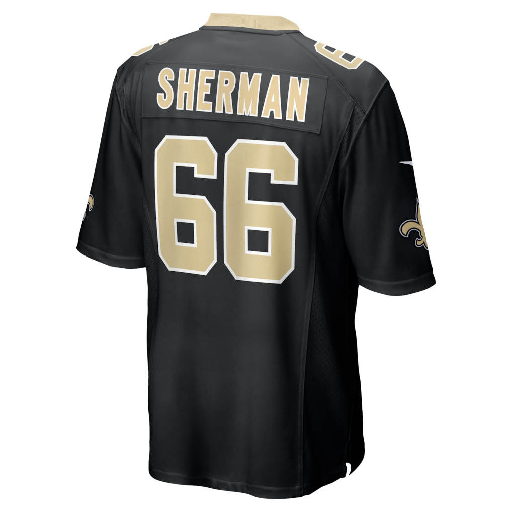 Davalo NO.Saints #66 William Sherman Black Team Game Jersey