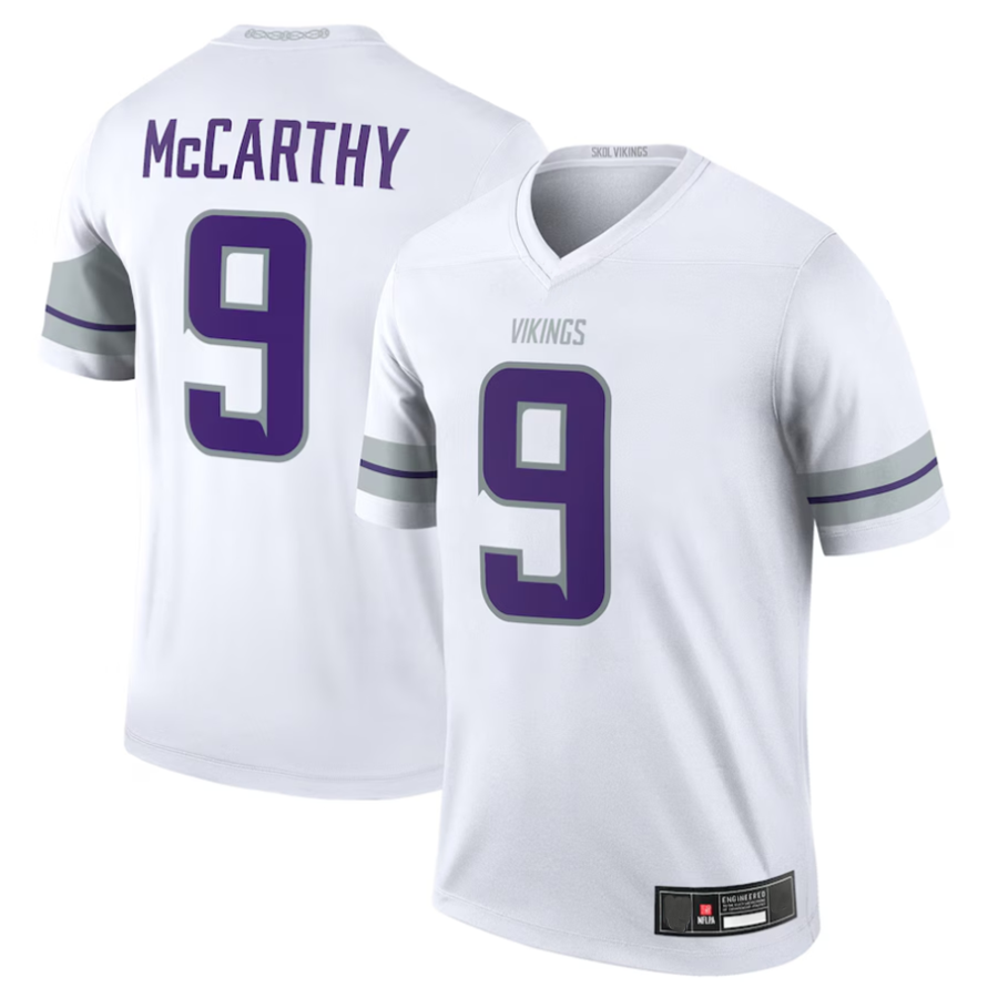 Davalo #9 J.J. McCarthy Player MN.Vikings White Alternate Legend Stitched Jerseys