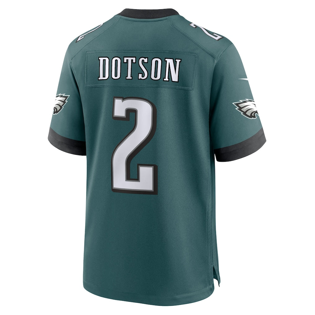 Davalo P.Eagles #2 Jahan Dotson Midnight Green Team Game Jersey