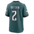 Davalo P.Eagles #2 Jahan Dotson Midnight Green Team Game Jersey