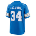 Davalo D.Lions #34 Alex Anzalone Blue Game Jersey