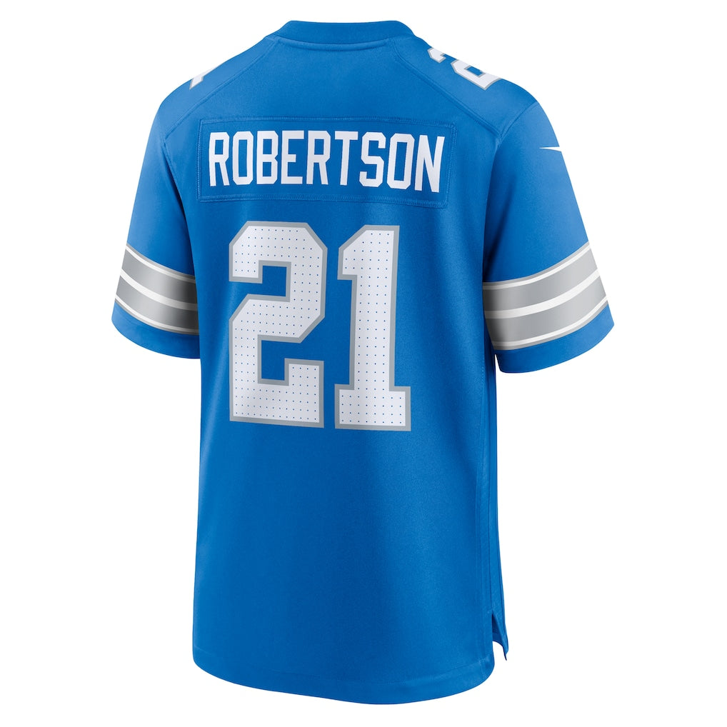 Davalo D.Lions #21 Amik Robertson Blue Game Jersey
