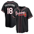 Davalo A.Braves #18 Mike Yastrzemski player Black Replica Fashion Out Stitched Jerseys
