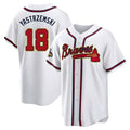Davalo A.Braves #18 Mike Yastrzemski player Gold Replica White Program Stitched Jerseys