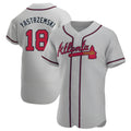 Davalo A.Braves #18 Mike Yastrzemski player Gray Authentic Road Stitched Jerseys