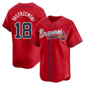 Davalo A.Braves #18 Mike Yastrzemski player Red Limited Alternate Stitched Jerseys