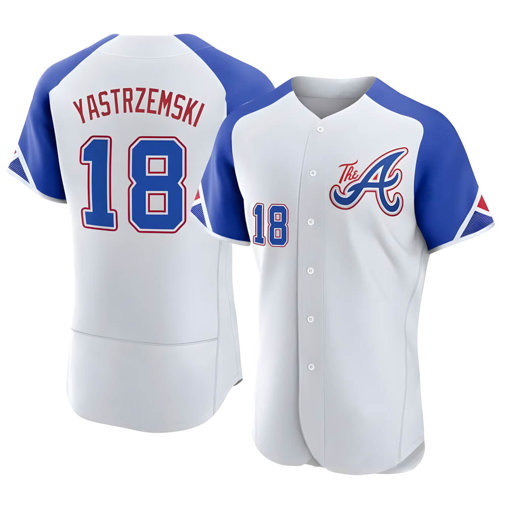 Davalo A.Braves #18 Mike Yastrzemski player White Authentic City Connect Stitched Jerseys