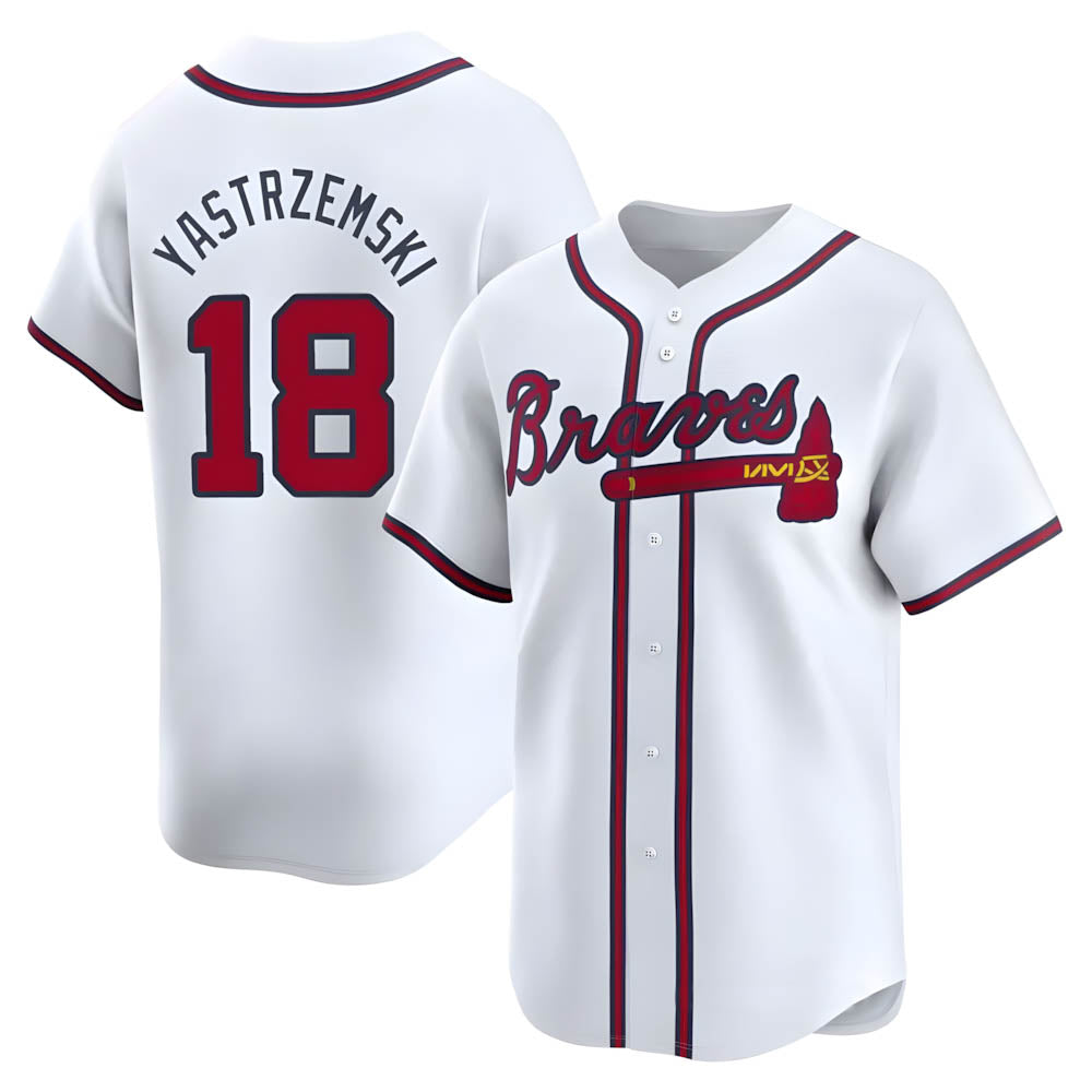 Davalo A.Braves #18 Mike Yastrzemski player White Limited Home Stitched Jerseys
