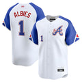 Davalo A.Braves #1 Ozzie Albies Player Blue City Connect Stitched Jerseys