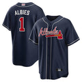 Davalo A.Braves #1 Ozzie Albies Player Navy Alternate Stitched Jerseys