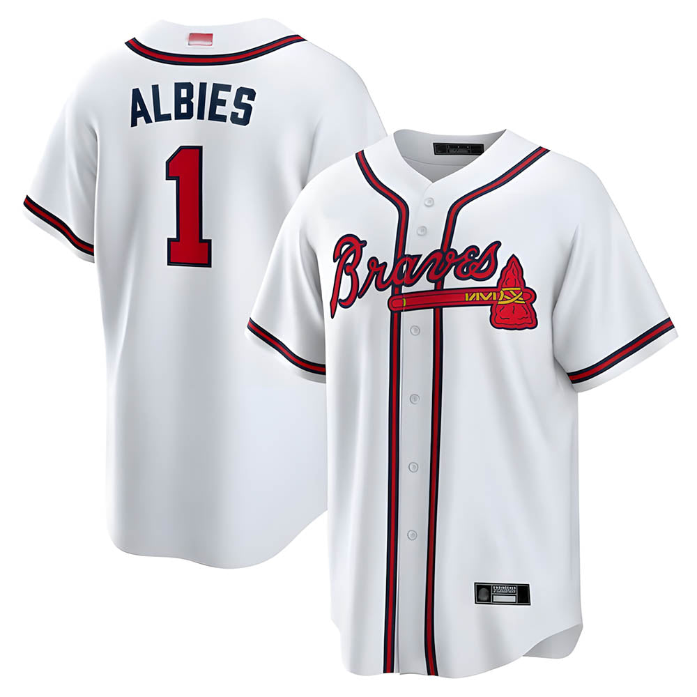 Davalo A.Braves #1 Ozzie Albies Player White Alternate Stitched Jerseys