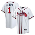 Davalo A.Braves #1 Ozzie Albies Player White Alternate Stitched Jerseys