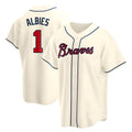 Davalo A.Braves #1 Ozzie Albies Player Cream Replica Alternate Stitched Jerseys