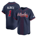 Davalo A.Braves #1 Ozzie Albies Player Navy Limited 2025 Speedway Classic Alternate Stitched Jerseys