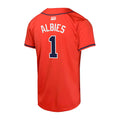 Davalo A.Braves #1 Ozzie Albies Player Red Limited Stitched Jerseys