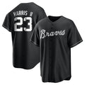 Davalo A.Braves #23 Michael Harris II player Black&White Replica Stitched Jerseys