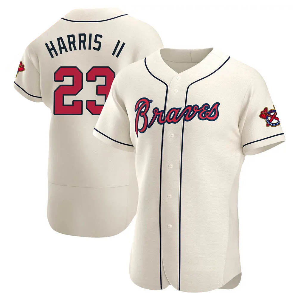 Davalo A.Braves #23 Michael Harris II player Cream Authentic Alternate Stitched Jerseys