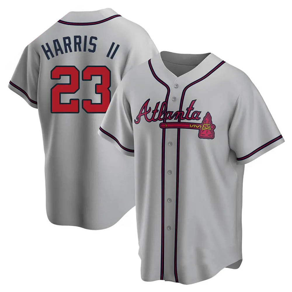 Davalo A.Braves #23 Michael Harris II player Gray Replica Road Stitched Jerseys