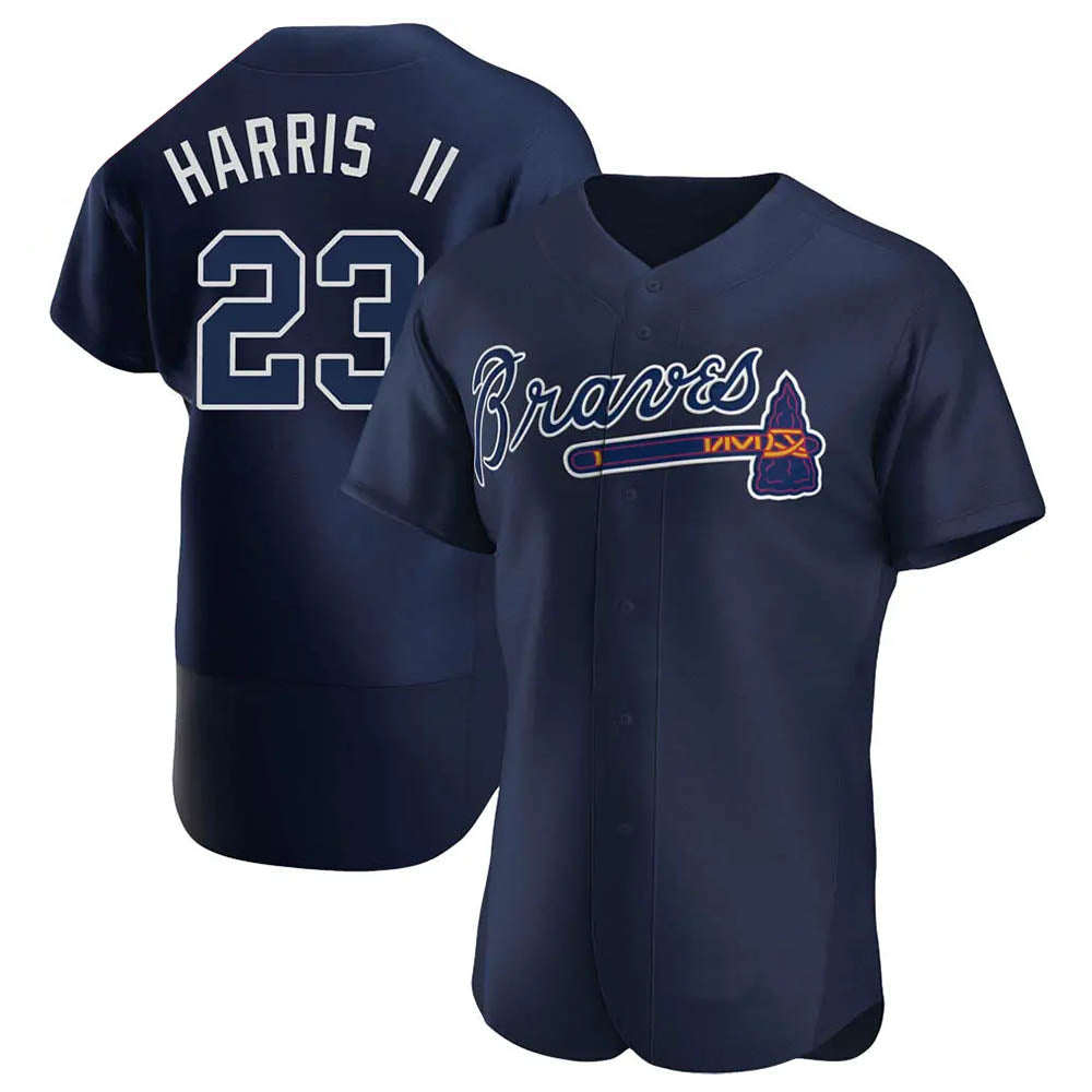 Davalo A.Braves #23 Michael Harris II player Navy Authentic Alternate Team Stitched Jerseys