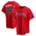 Davalo A.Braves #23 Michael Harris II player Red Replica Alternate Stitched Jerseys