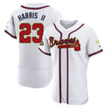 Davalo A.Braves #23 Michael Harris II player White&Gold Authentic Program Stitched Jerseys