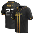 Davalo A.Braves #27 Austin Riley Player Black&Gold Replica en Alternate Stitched Jerseys