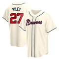 Davalo A.Braves #27 Austin Riley Player Cream Replica Alternate Stitched Jerseys