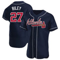 Davalo A.Braves #27 Austin Riley Player Navy Authentic Alternate Stitched Jerseys