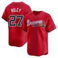 Davalo A.Braves #27 Austin Riley Player Red Limited Alternate Stitched Jerseys