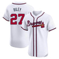 Davalo A.Braves #27 Austin Riley Player White Elite Home Stitched Jerseys