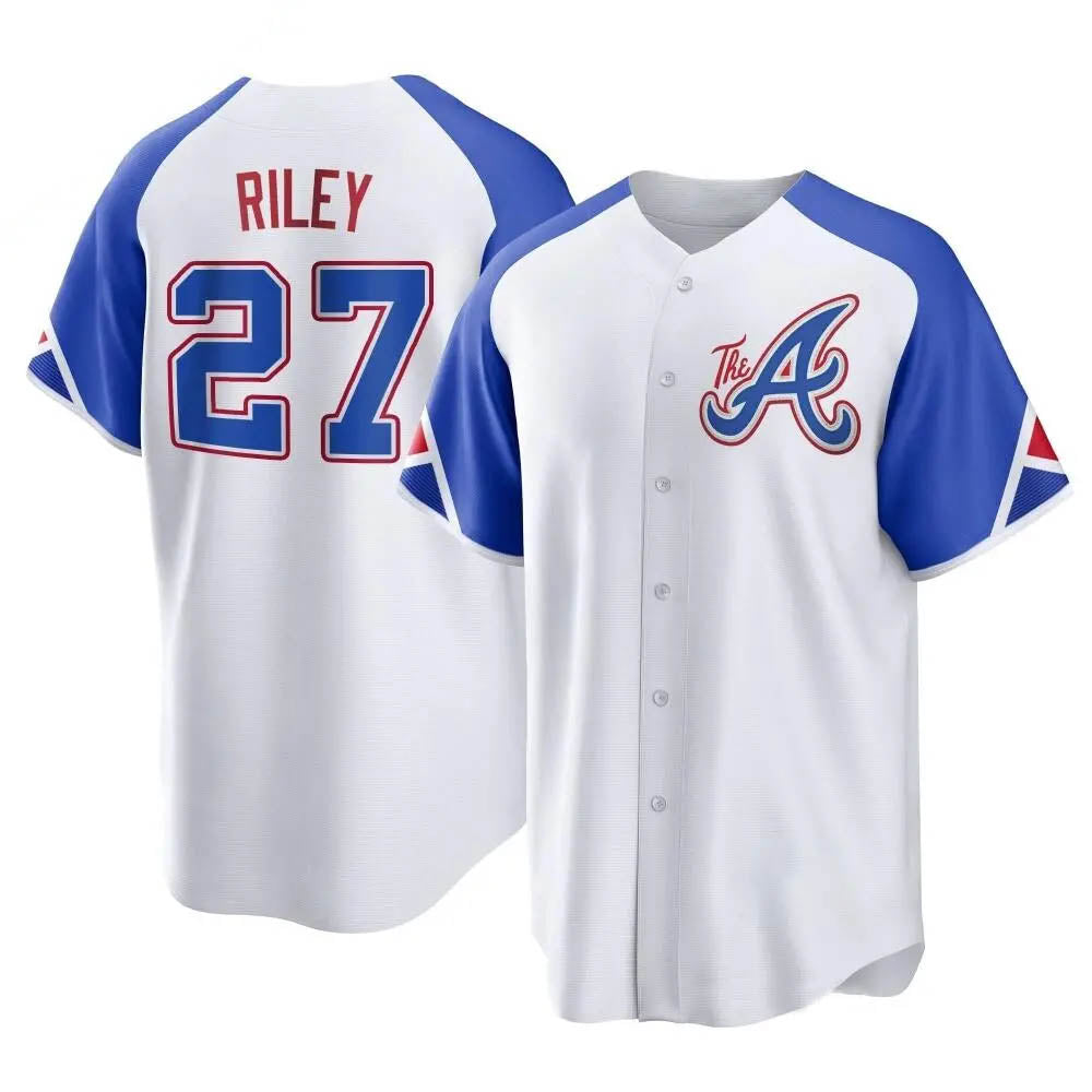 Davalo A.Braves #27 Austin Riley Player White Replica City Connect Stitched Jerseys