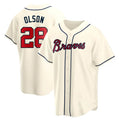 Davalo A.Braves #28 Matt Olson Player Cream Replica Alternate Stitched Jerseys