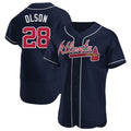 Davalo A.Braves #28 Matt Olson Player Navy Authentic Alternate Stitched Jerseys